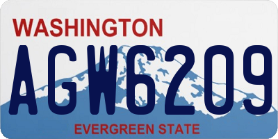 WA license plate AGW6209