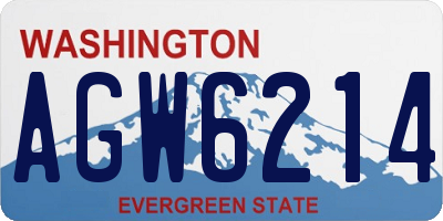 WA license plate AGW6214