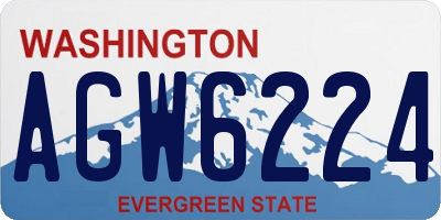 WA license plate AGW6224