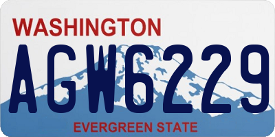 WA license plate AGW6229