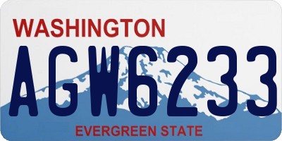 WA license plate AGW6233