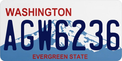 WA license plate AGW6236