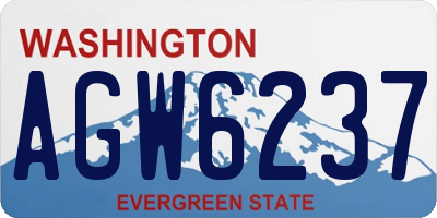 WA license plate AGW6237