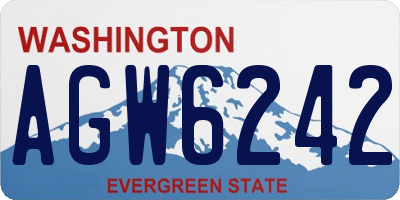 WA license plate AGW6242