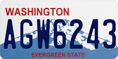 WA license plate AGW6243