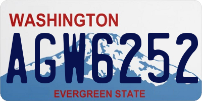WA license plate AGW6252