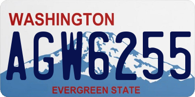 WA license plate AGW6255