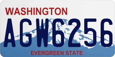 WA license plate AGW6256