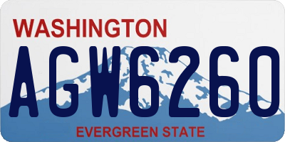 WA license plate AGW6260
