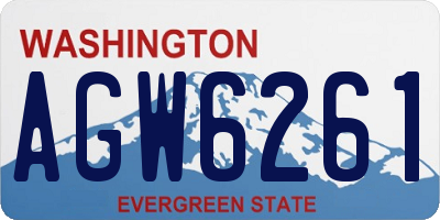 WA license plate AGW6261
