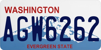 WA license plate AGW6262