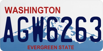 WA license plate AGW6263