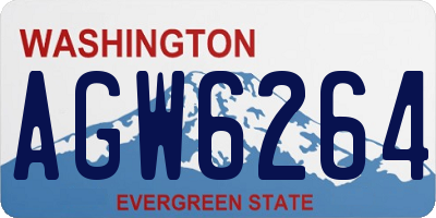 WA license plate AGW6264