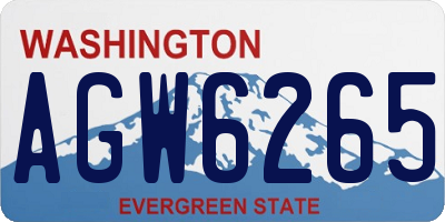 WA license plate AGW6265