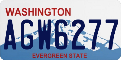 WA license plate AGW6277