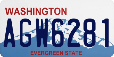 WA license plate AGW6281