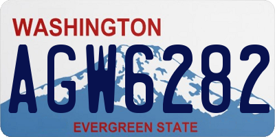 WA license plate AGW6282
