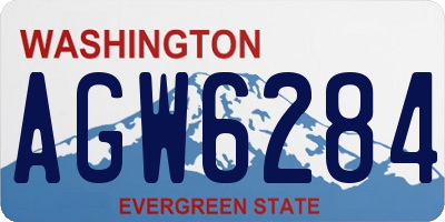 WA license plate AGW6284