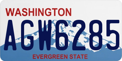 WA license plate AGW6285