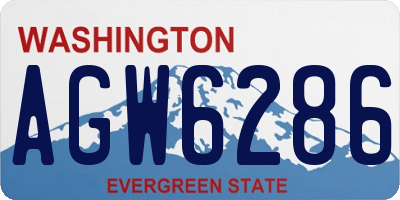 WA license plate AGW6286