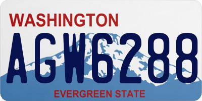WA license plate AGW6288