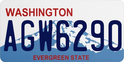 WA license plate AGW6290