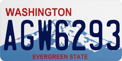 WA license plate AGW6293