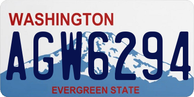 WA license plate AGW6294