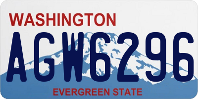 WA license plate AGW6296
