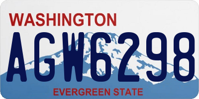 WA license plate AGW6298