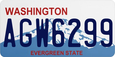 WA license plate AGW6299