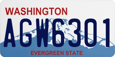 WA license plate AGW6301