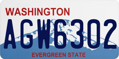 WA license plate AGW6302