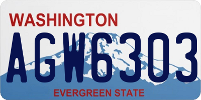 WA license plate AGW6303