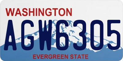 WA license plate AGW6305