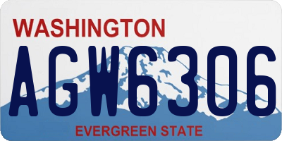 WA license plate AGW6306