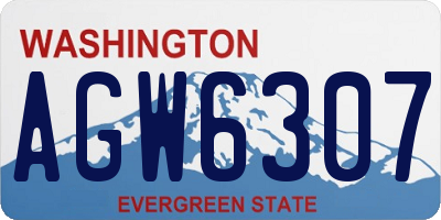 WA license plate AGW6307