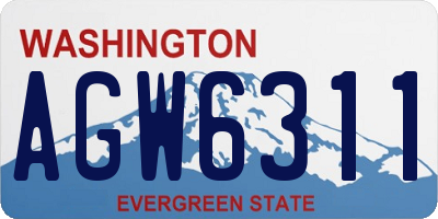 WA license plate AGW6311