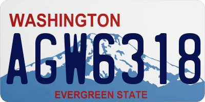 WA license plate AGW6318