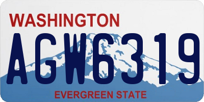 WA license plate AGW6319