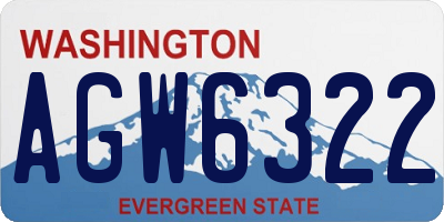 WA license plate AGW6322