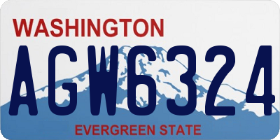 WA license plate AGW6324