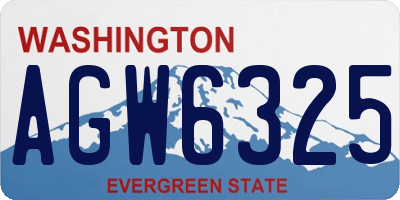 WA license plate AGW6325