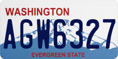 WA license plate AGW6327