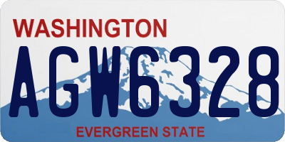 WA license plate AGW6328