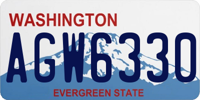 WA license plate AGW6330