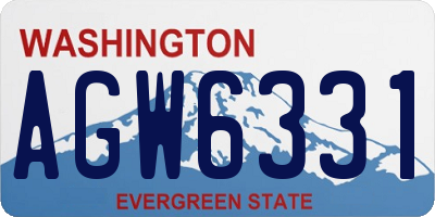 WA license plate AGW6331