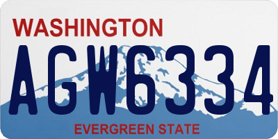 WA license plate AGW6334