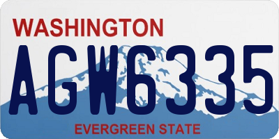 WA license plate AGW6335