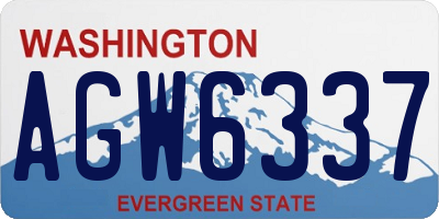 WA license plate AGW6337